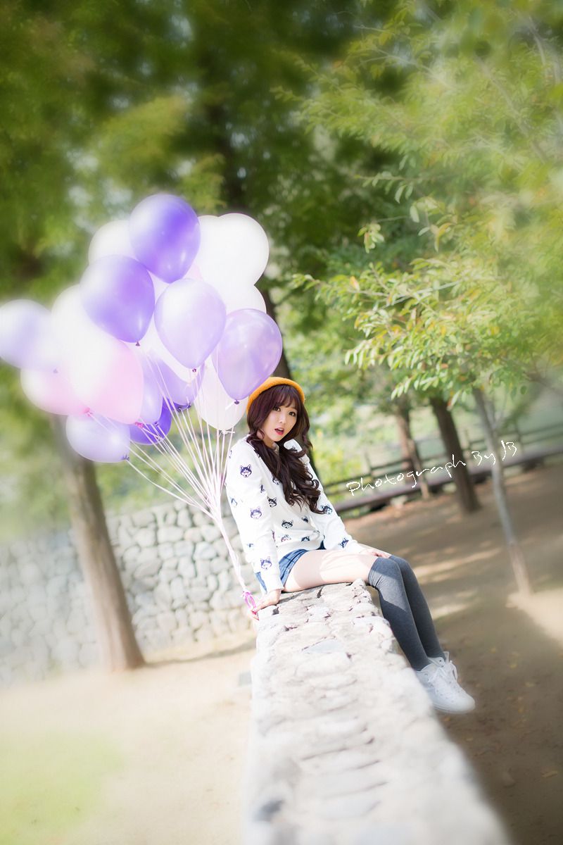 李二慧《外拍清新可爱长筒袜系列》-图12