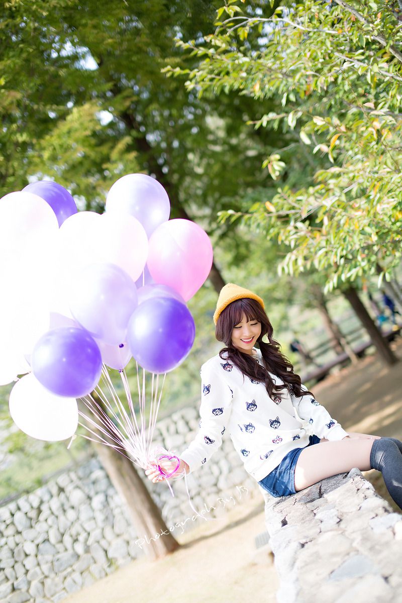 李二慧《外拍清新可爱长筒袜系列》-图13