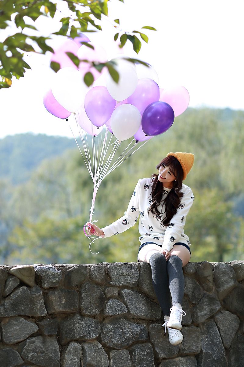 李二慧《外拍清新可爱长筒袜系列》-图21