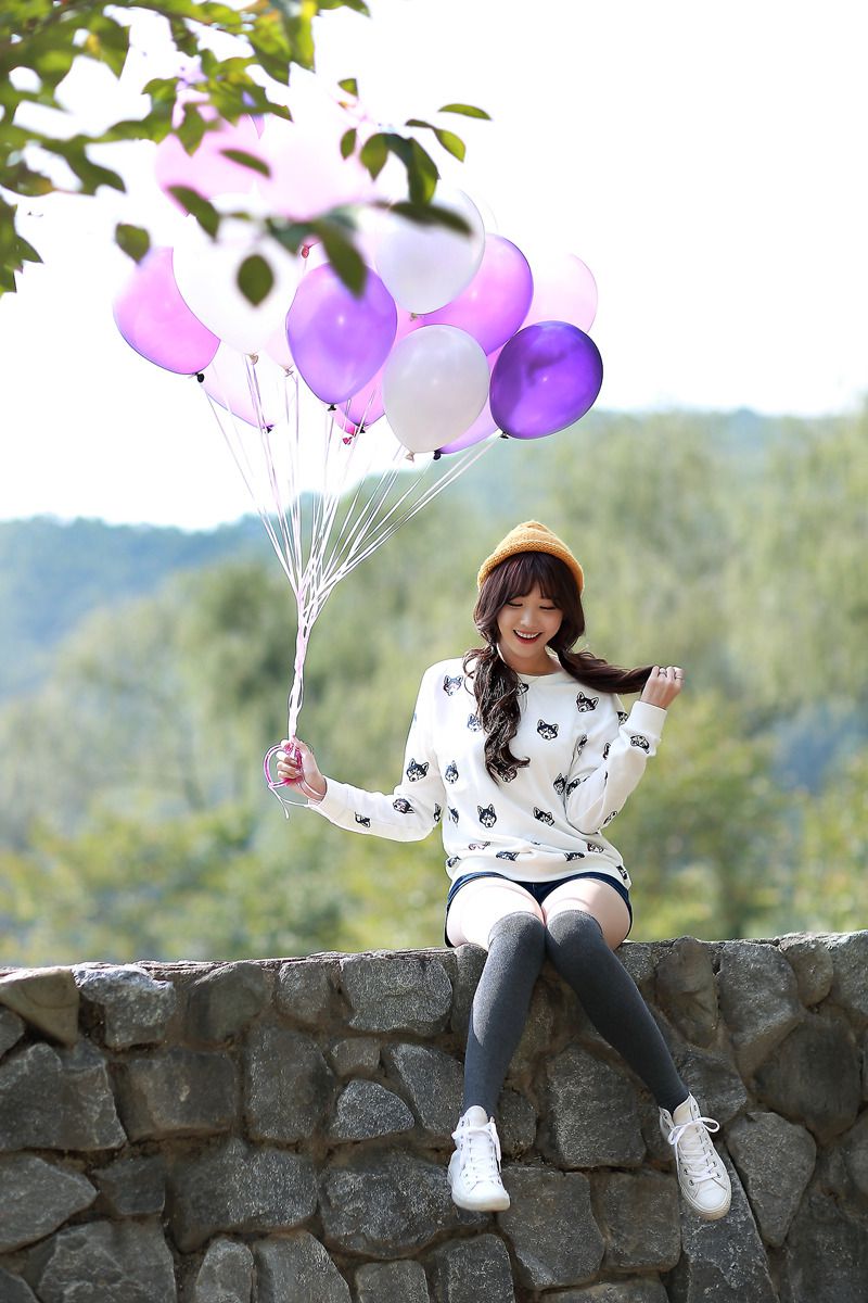 李二慧《外拍清新可爱长筒袜系列》-图23