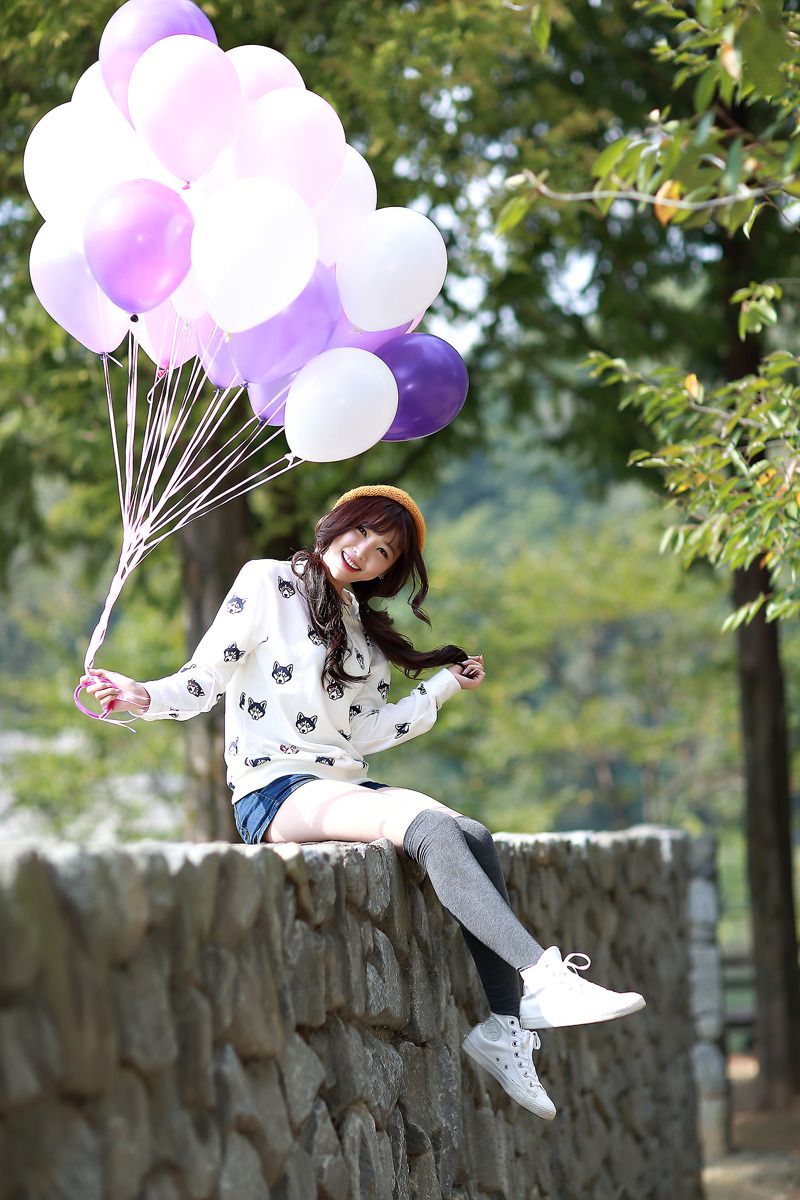 李二慧《外拍清新可爱长筒袜系列》-图24