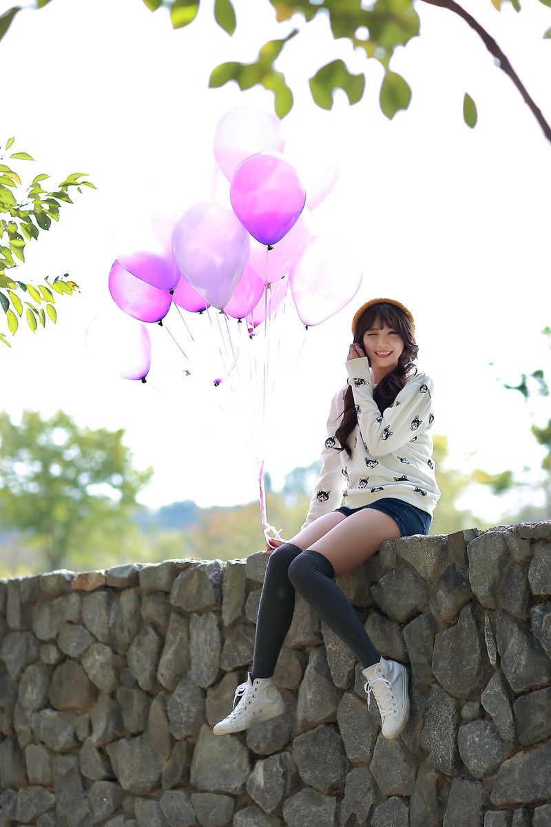 李二慧《外拍清新可爱长筒袜系列》-图27