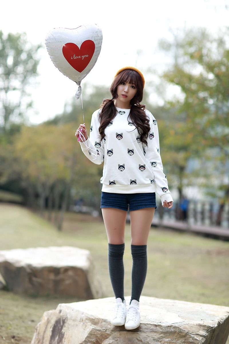 李二慧《外拍清新可爱长筒袜系列》-图31