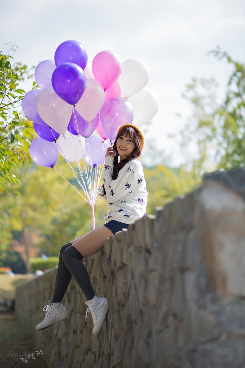 李二慧《外拍清新可爱长筒袜系列》-图37