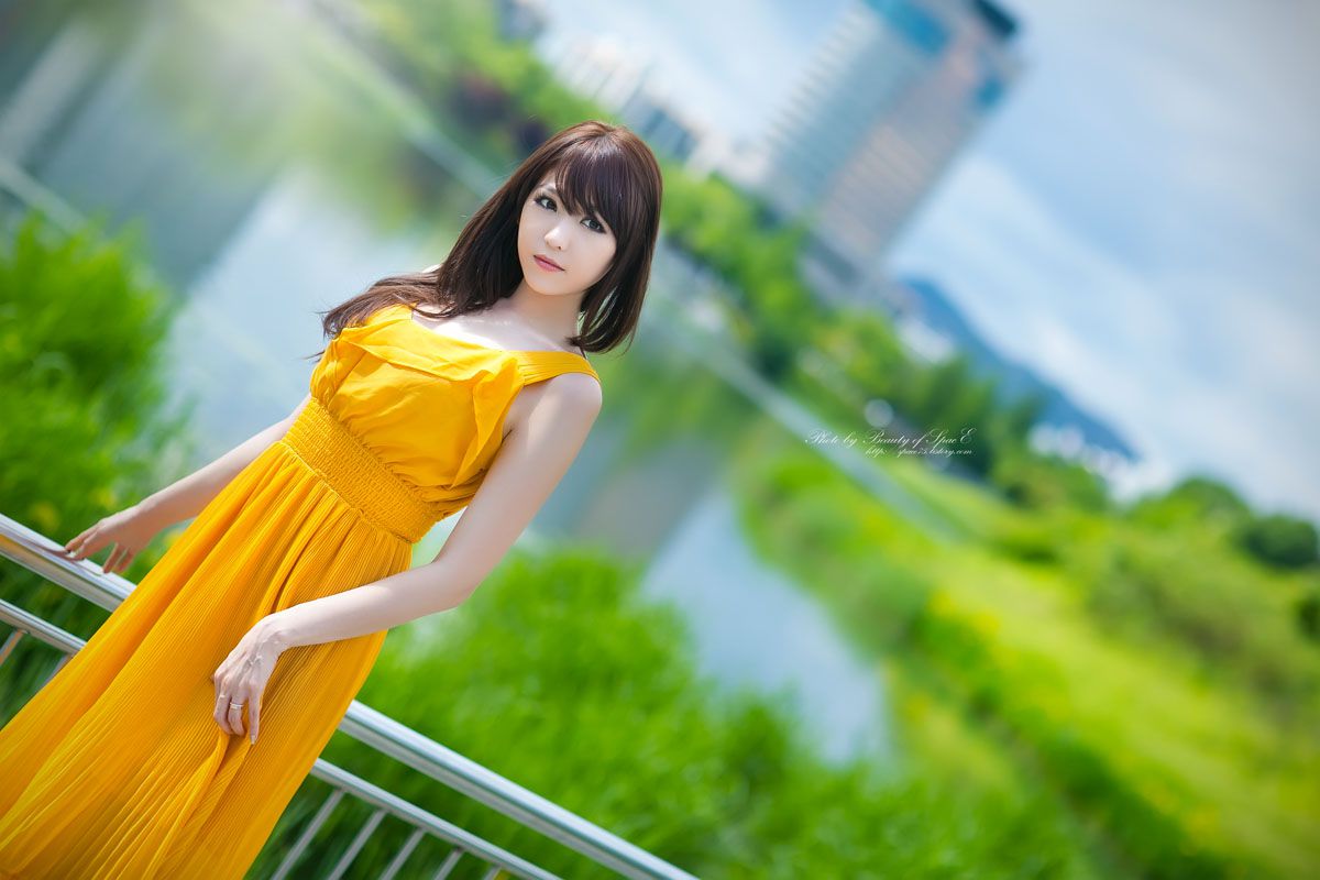 李二慧《外拍气质黄色长裙系列》-图10