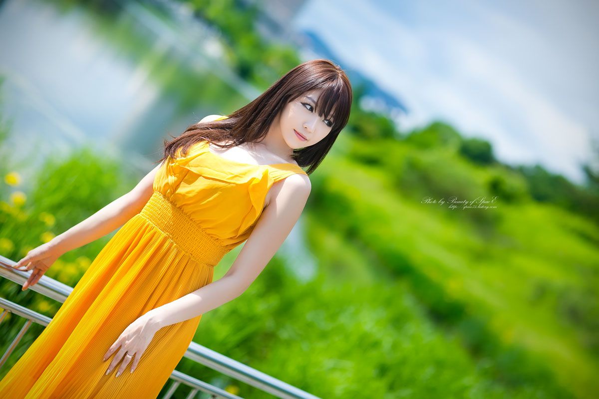 李二慧《外拍气质黄色长裙系列》-图11