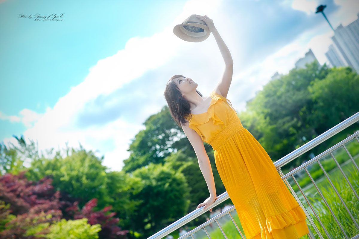 李二慧《外拍气质黄色长裙系列》-图17