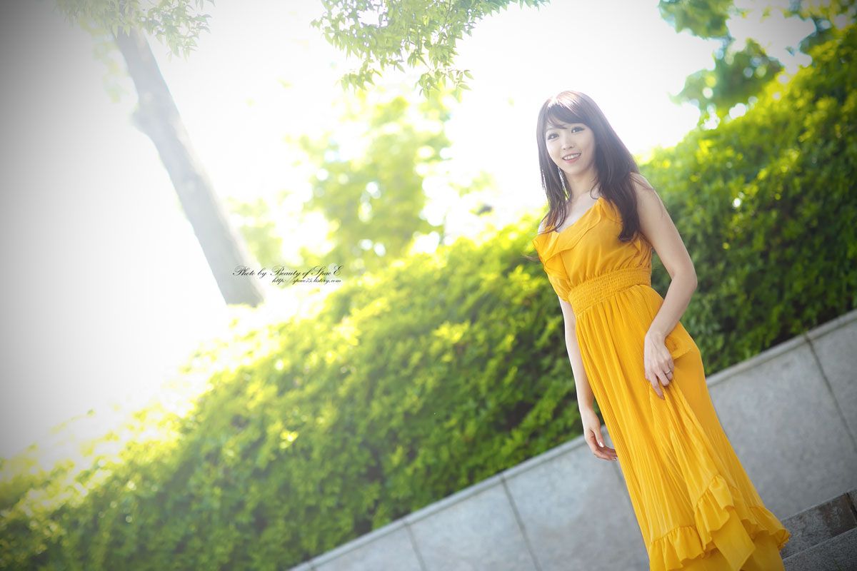 李二慧《外拍气质黄色长裙系列》-图21