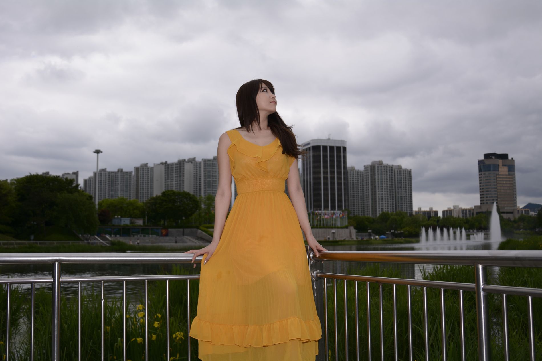 李二慧《外拍气质黄色长裙系列》-图22