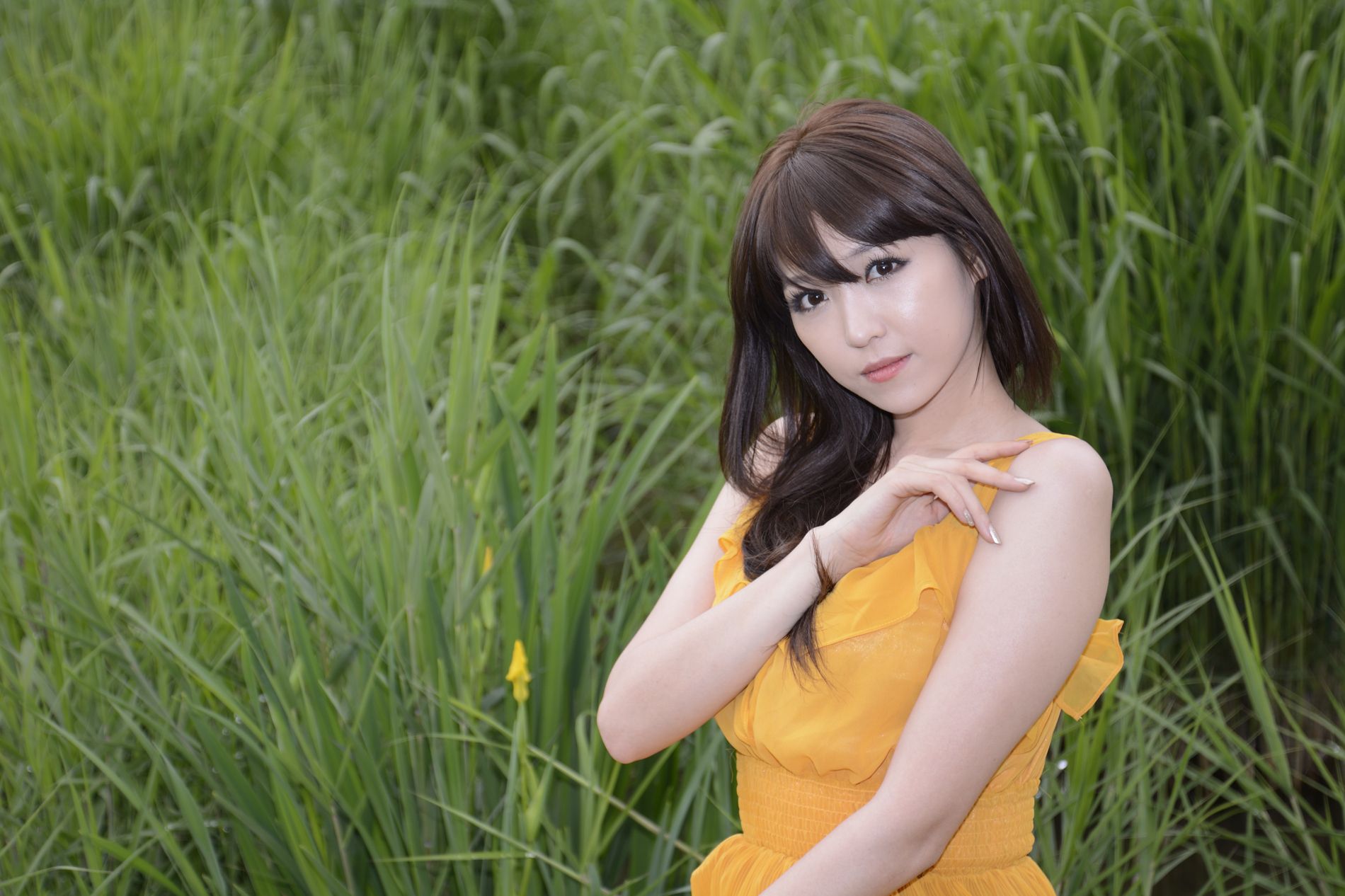 李二慧《外拍气质黄色长裙系列》-图27