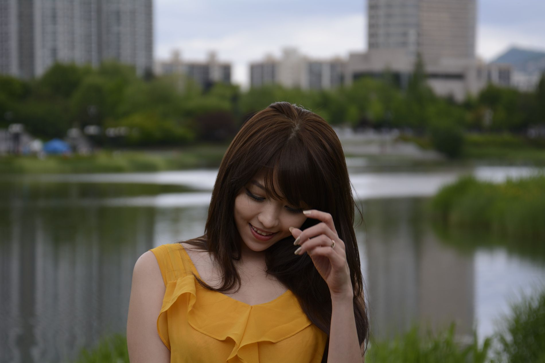 李二慧《外拍气质黄色长裙系列》-图35