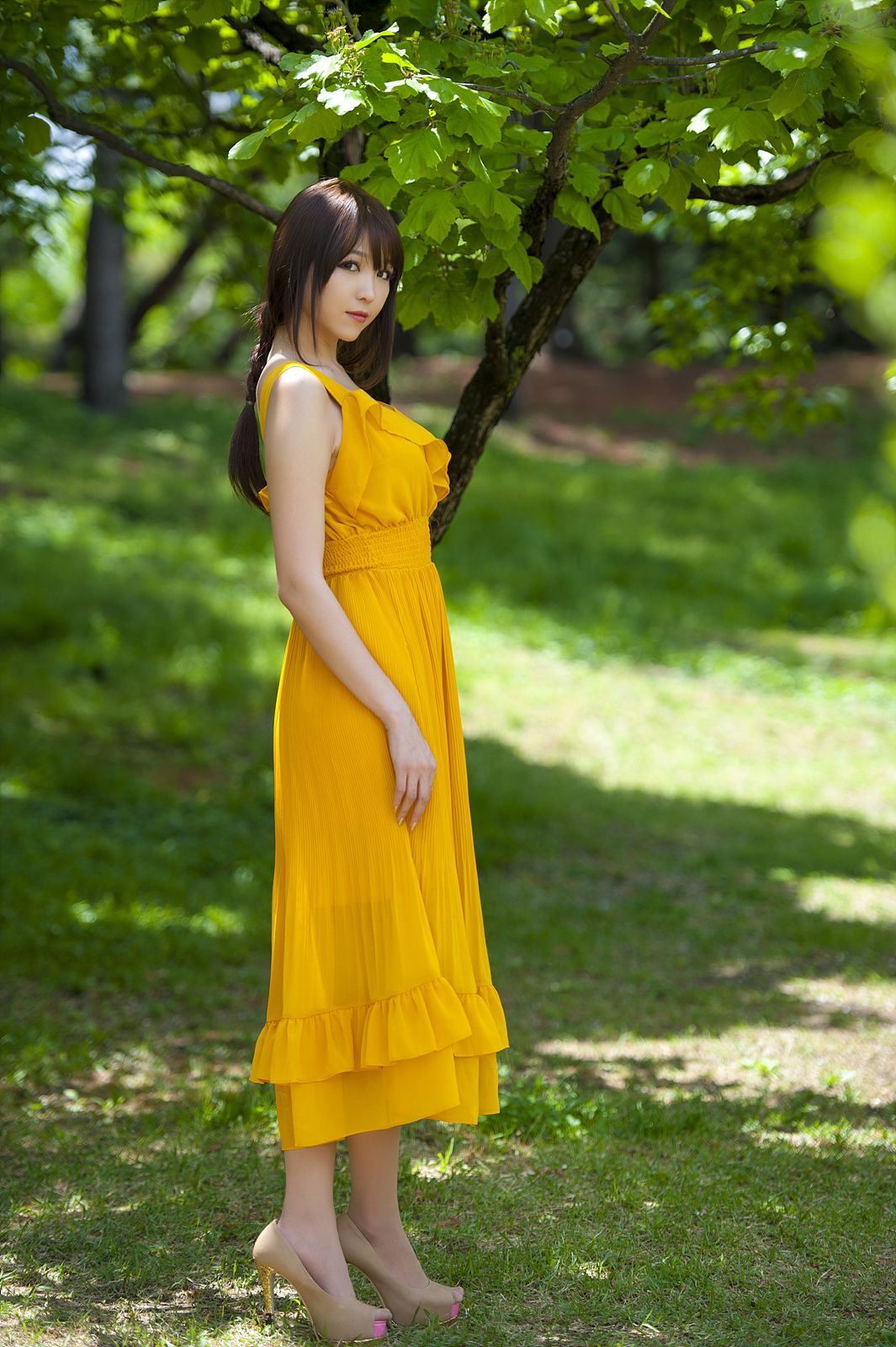 李二慧《外拍气质黄色长裙系列》-图37