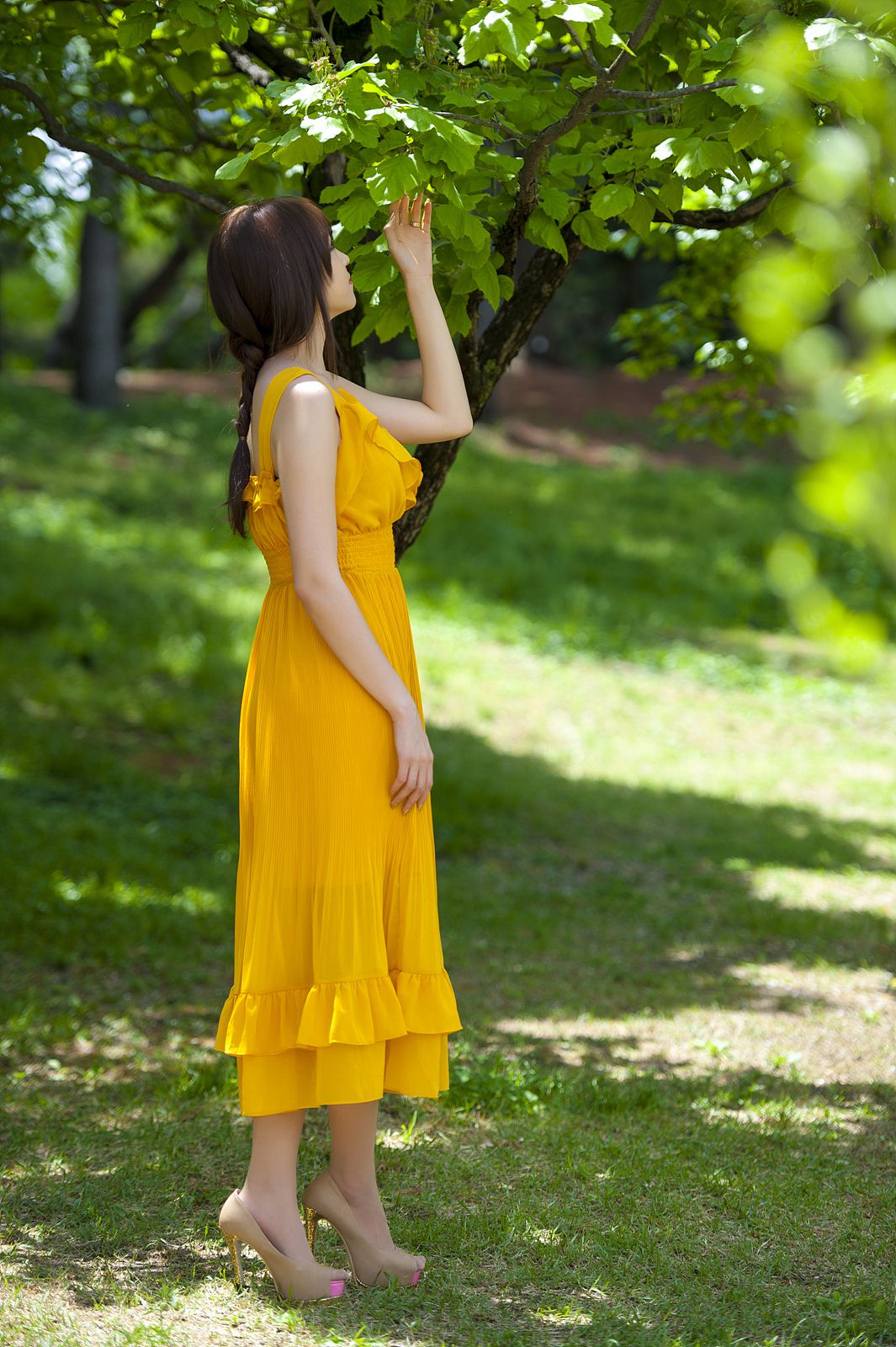 李二慧《外拍气质黄色长裙系列》-图38