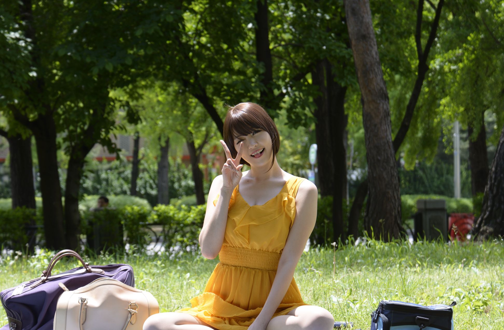 李二慧《外拍气质黄色长裙系列》-图40