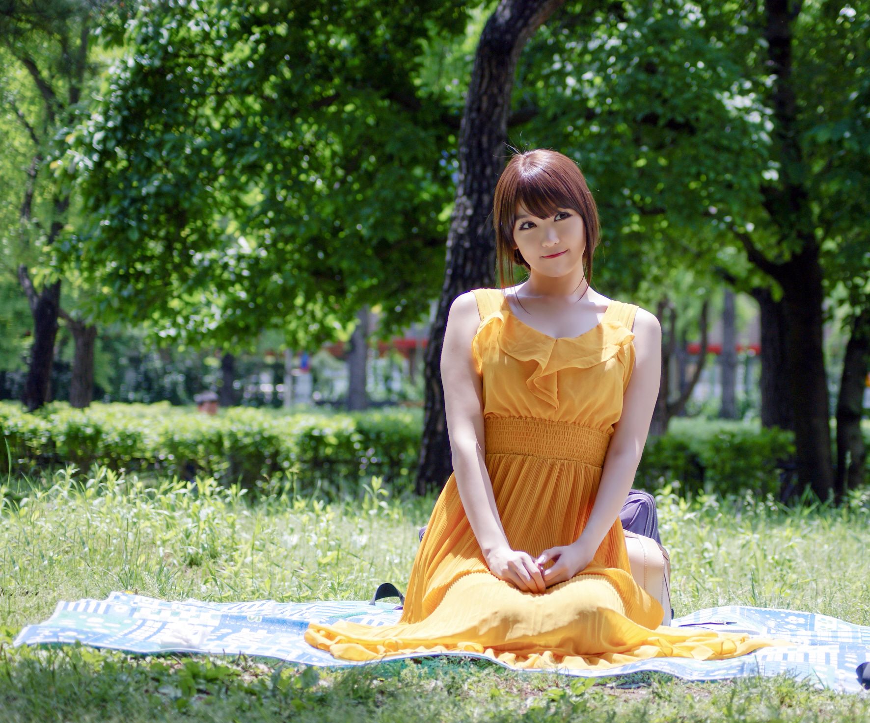 李二慧《外拍气质黄色长裙系列》-图42