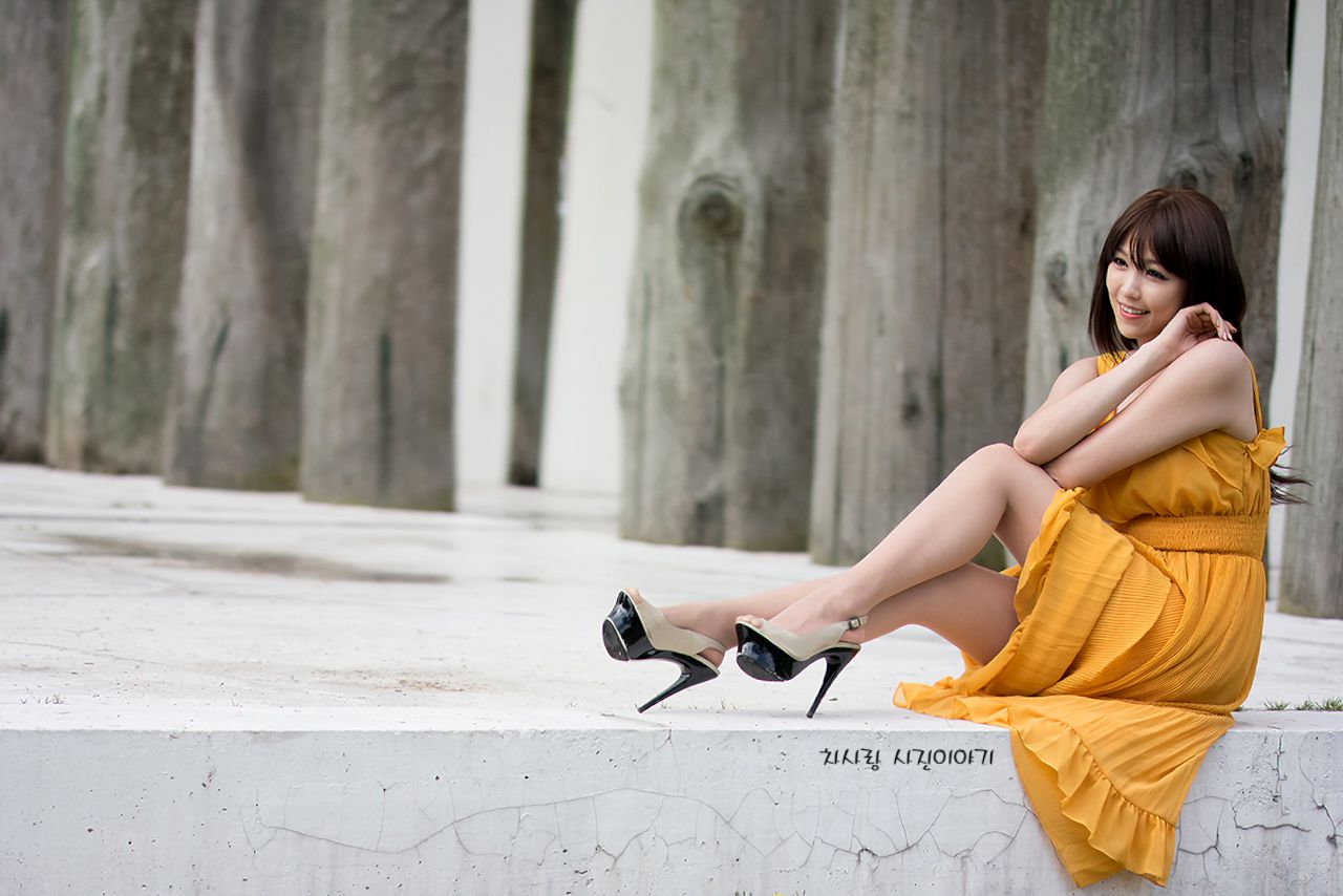 李二慧《外拍气质黄色长裙系列》-图43
