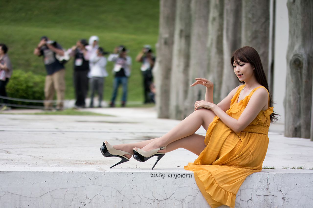 李二慧《外拍气质黄色长裙系列》-图46