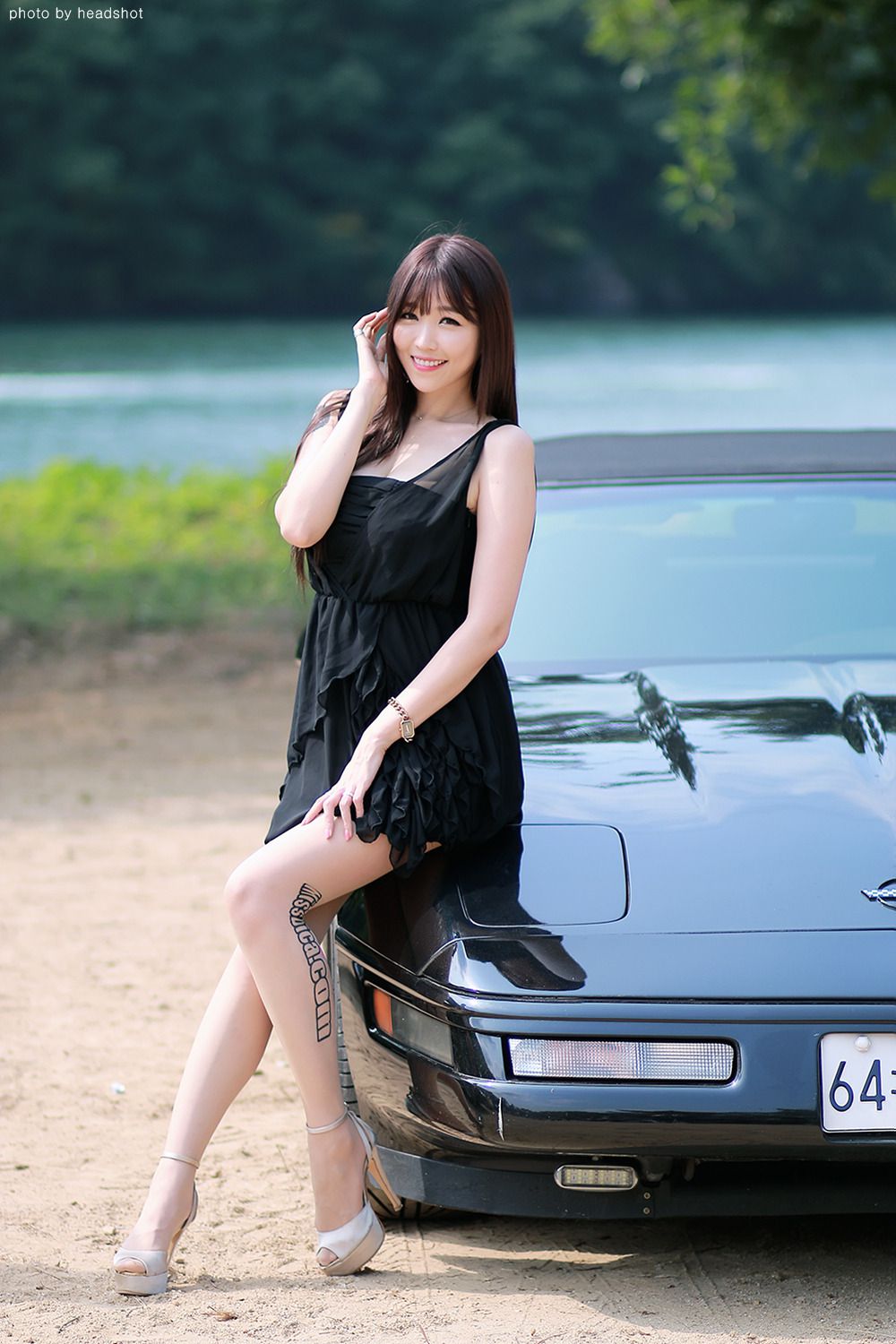 韩国极品车模李二慧《户外车展吊带连衣裙系列》高清套图-图6