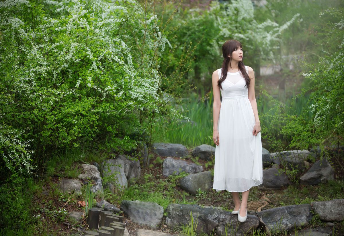 李恩慧《唯美白色长裙》外拍-图16
