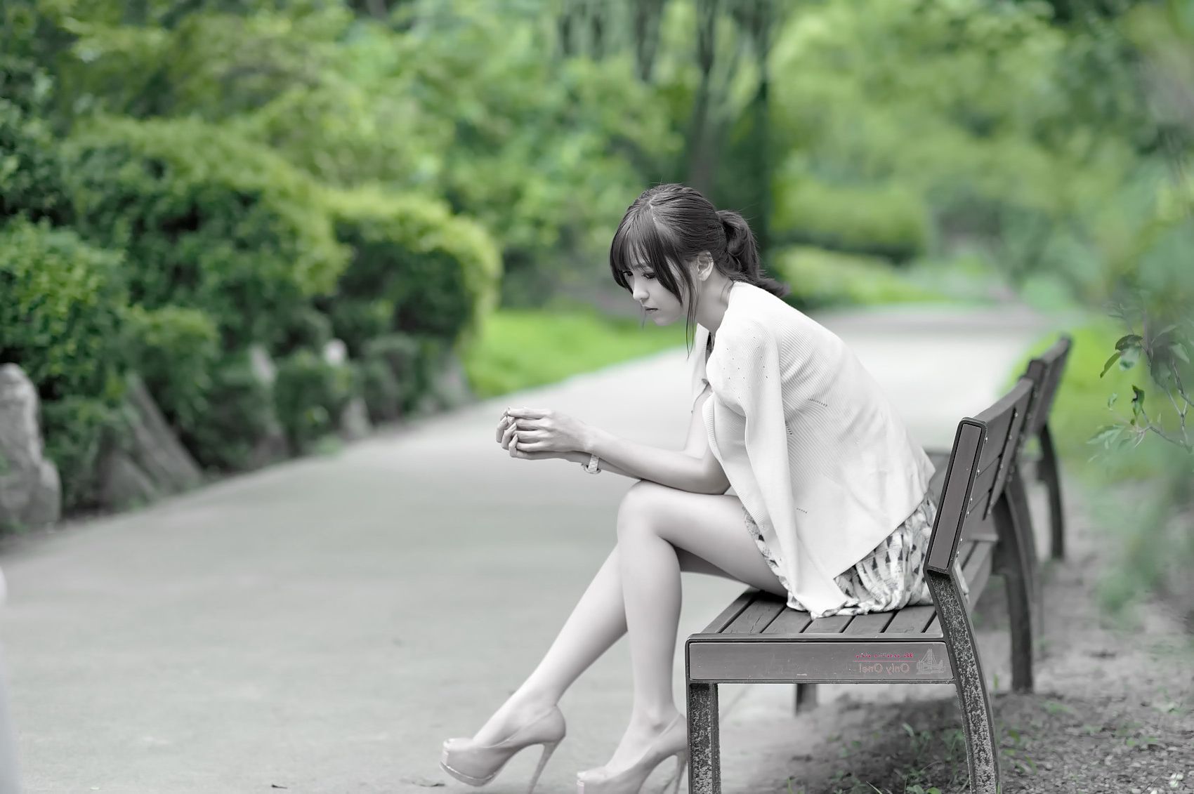 李恩慧《小清新连衣裙公园街拍》-图12