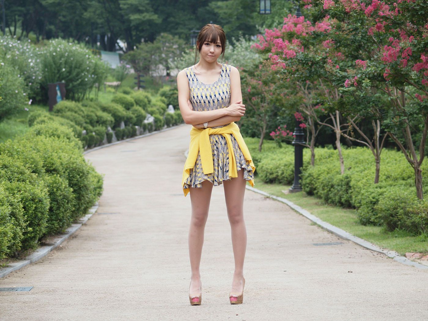 李恩慧《小清新连衣裙公园街拍》-图15