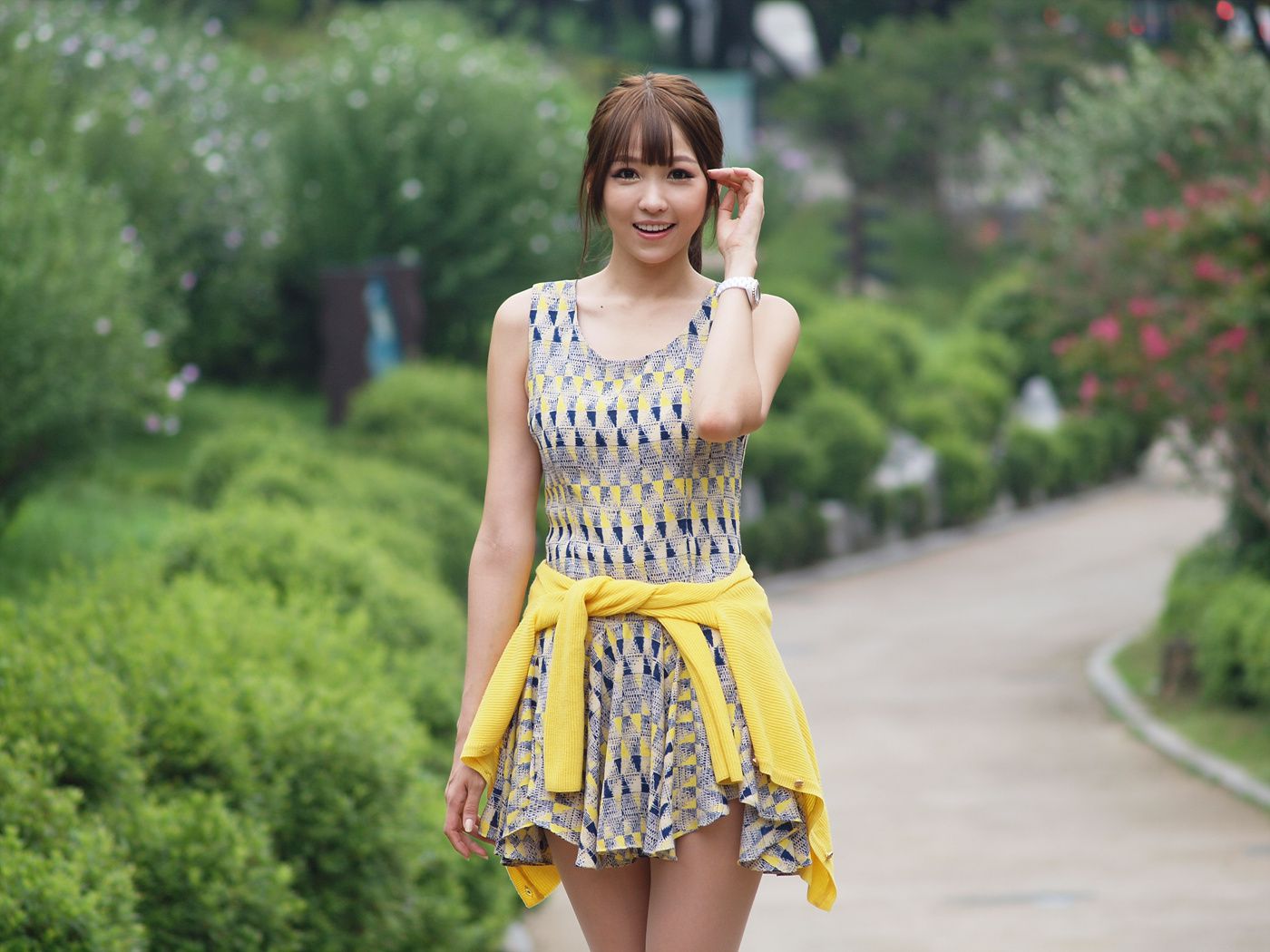 李恩慧《小清新连衣裙公园街拍》-图24