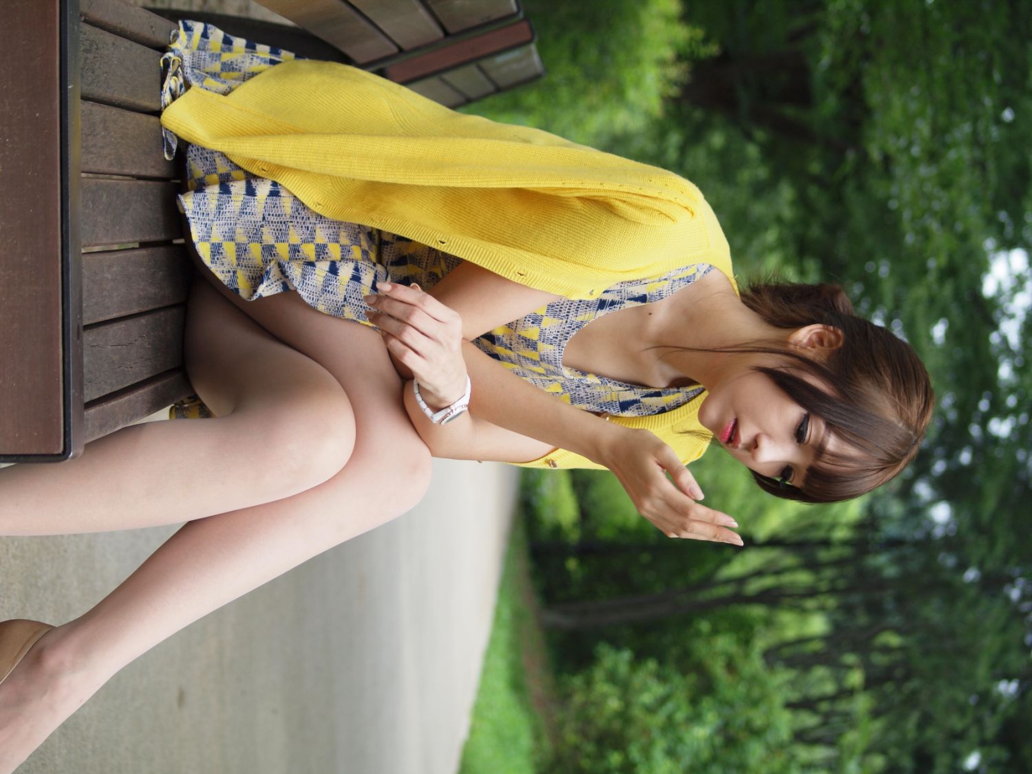 李恩慧《小清新连衣裙公园街拍》-图26