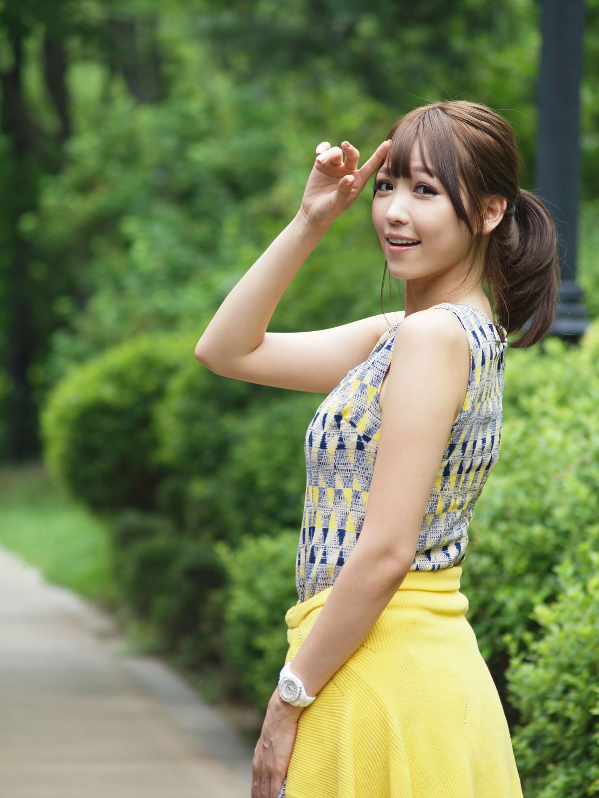 李恩慧《小清新连衣裙公园街拍》-图27