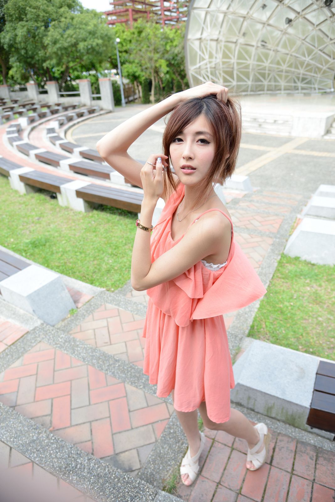 Kila晶晶/廖挺伶《粉色连衣裙外拍》-图64