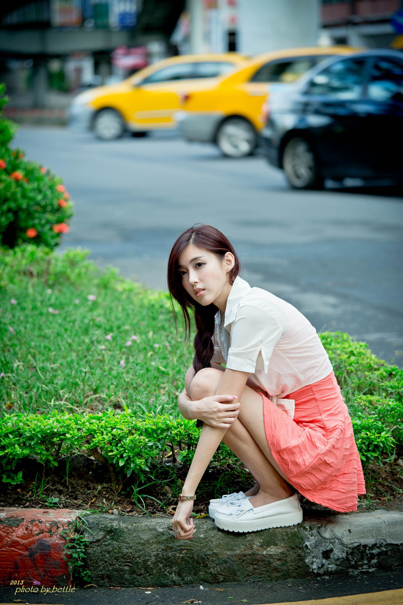 廖挺伶/Kila晶晶《街拍粉嫩连衣裙系列》-图12