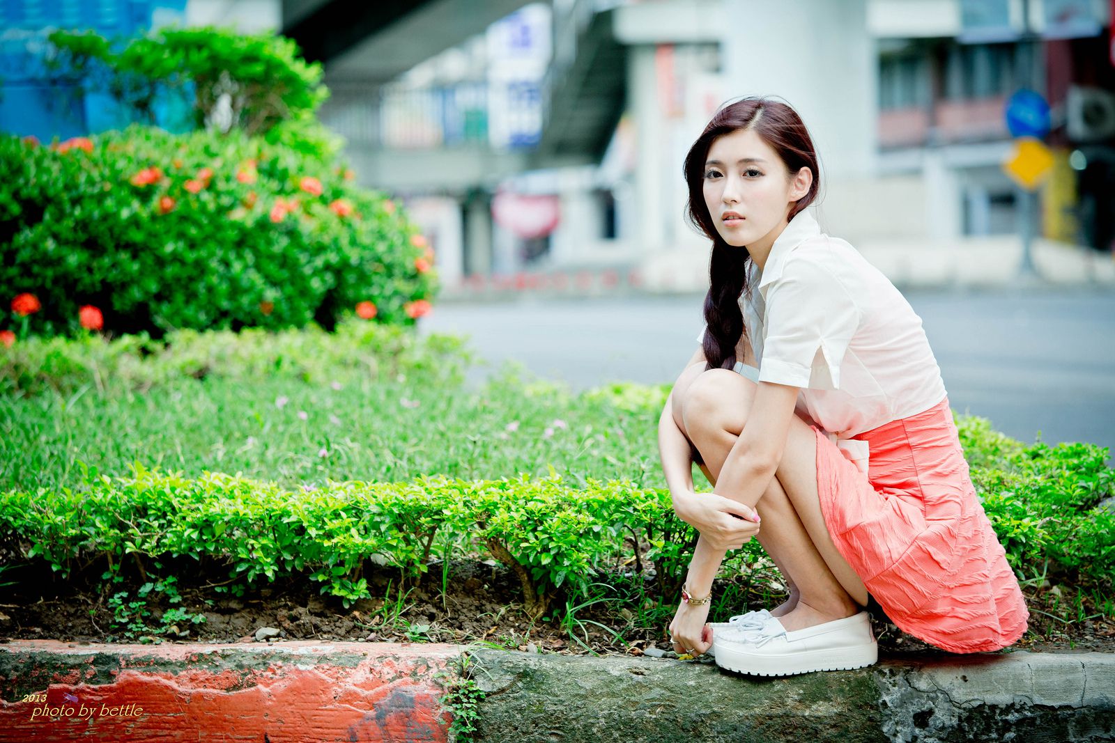 廖挺伶/Kila晶晶《街拍粉嫩连衣裙系列》-图14