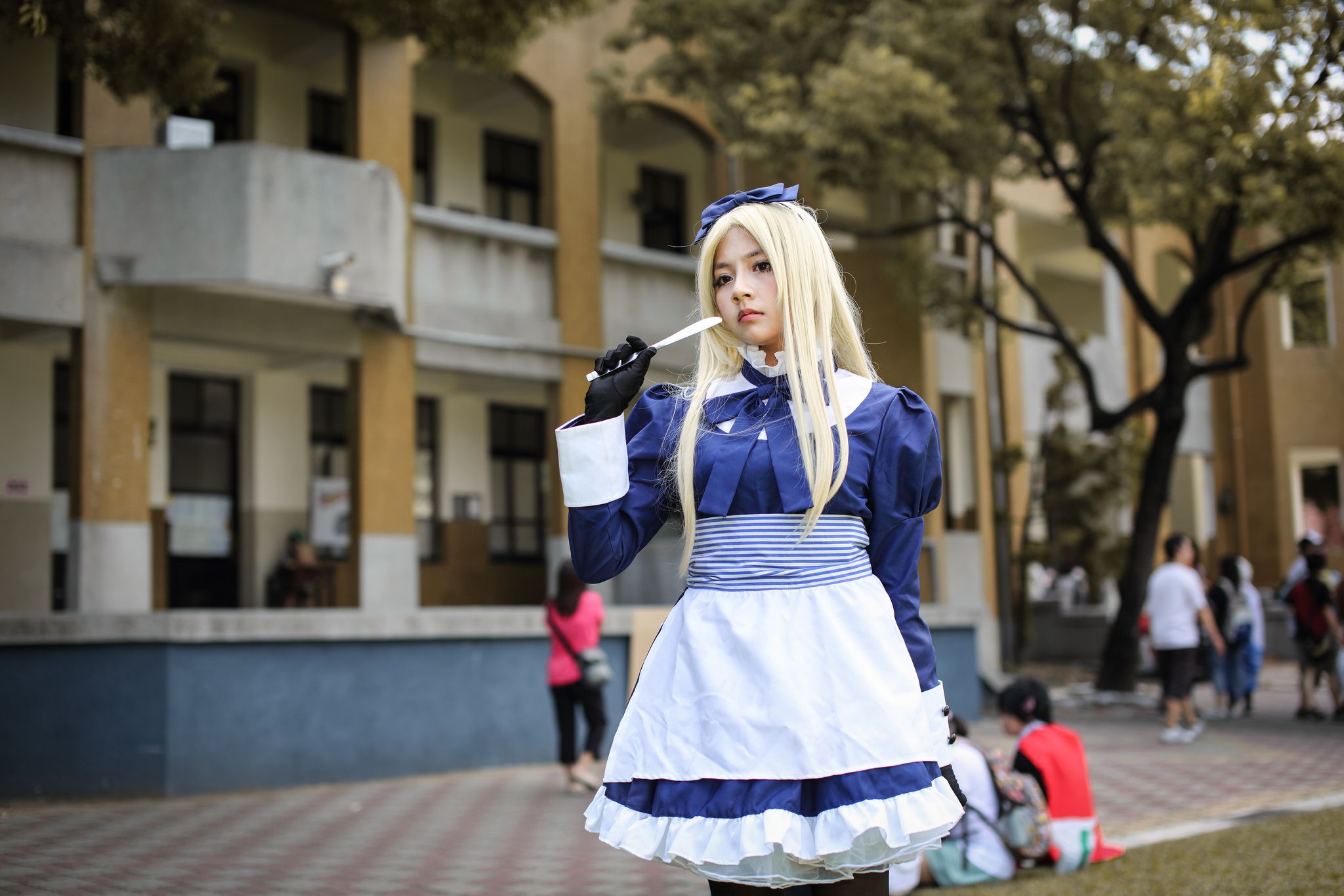 外拍台湾超萌COS女仆黑丝妹子-图11