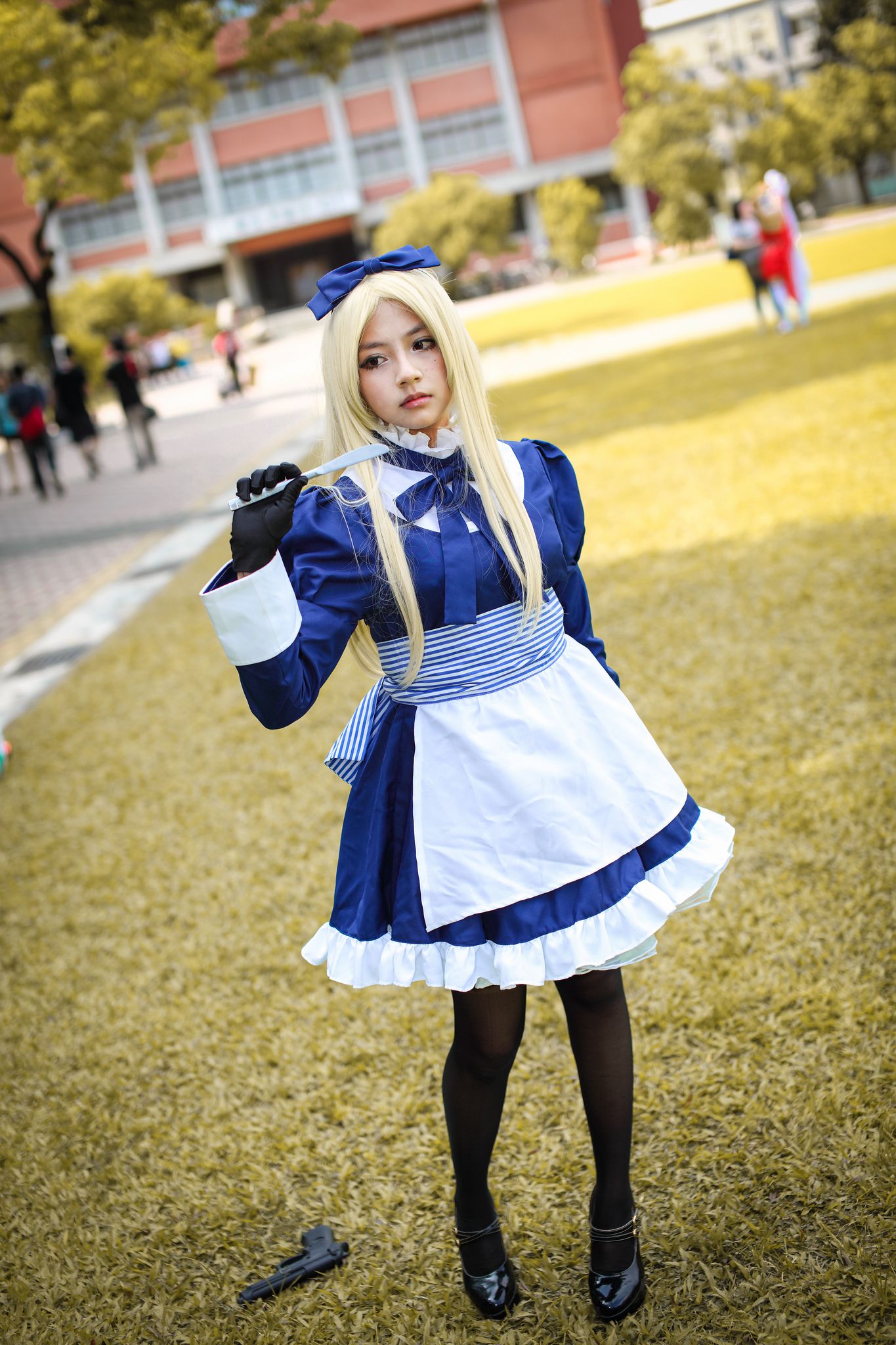 外拍台湾超萌COS女仆黑丝妹子-图12