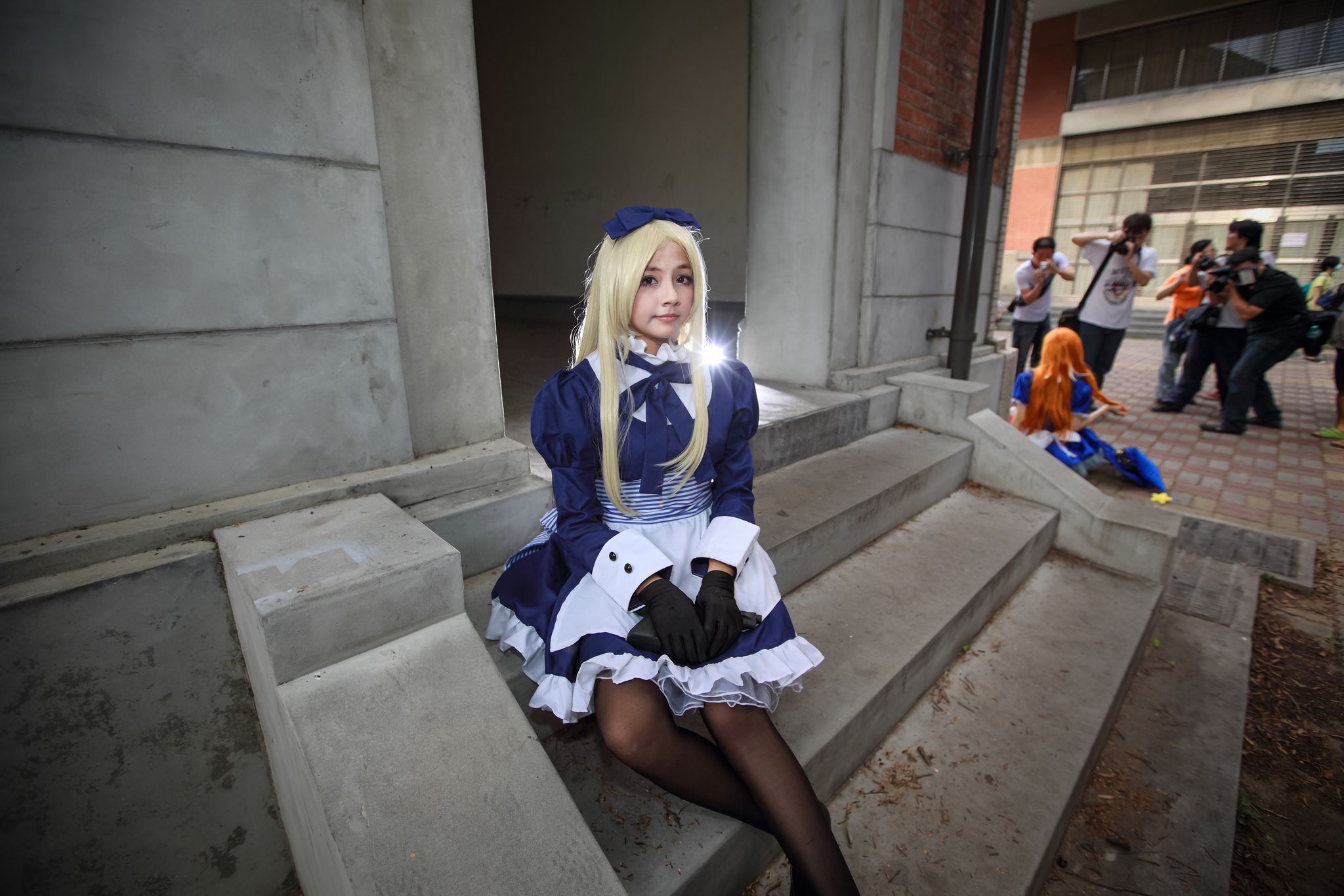 外拍台湾超萌COS女仆黑丝妹子-图1