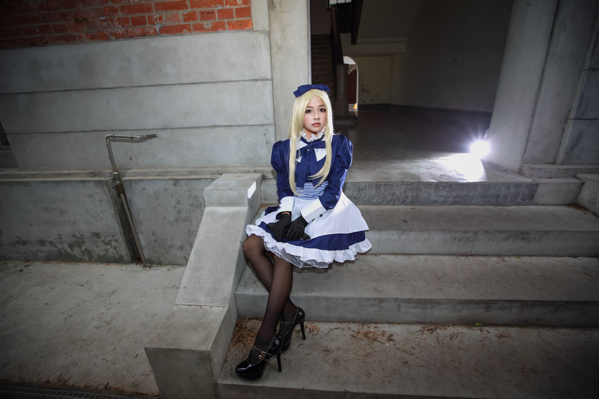 外拍台湾超萌COS女仆黑丝妹子-图23