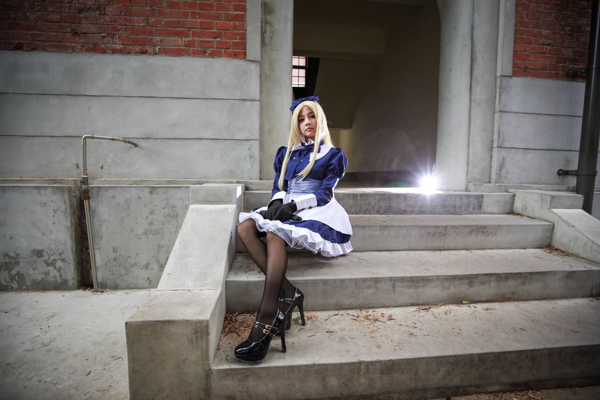 外拍台湾超萌COS女仆黑丝妹子-图24