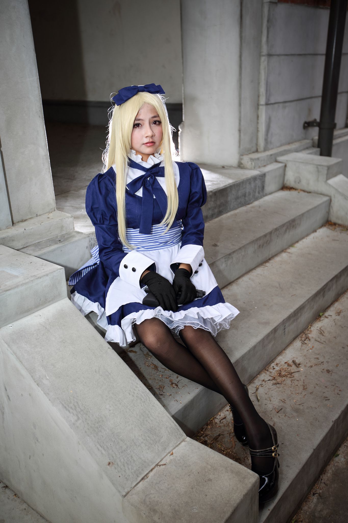 外拍台湾超萌COS女仆黑丝妹子-图2