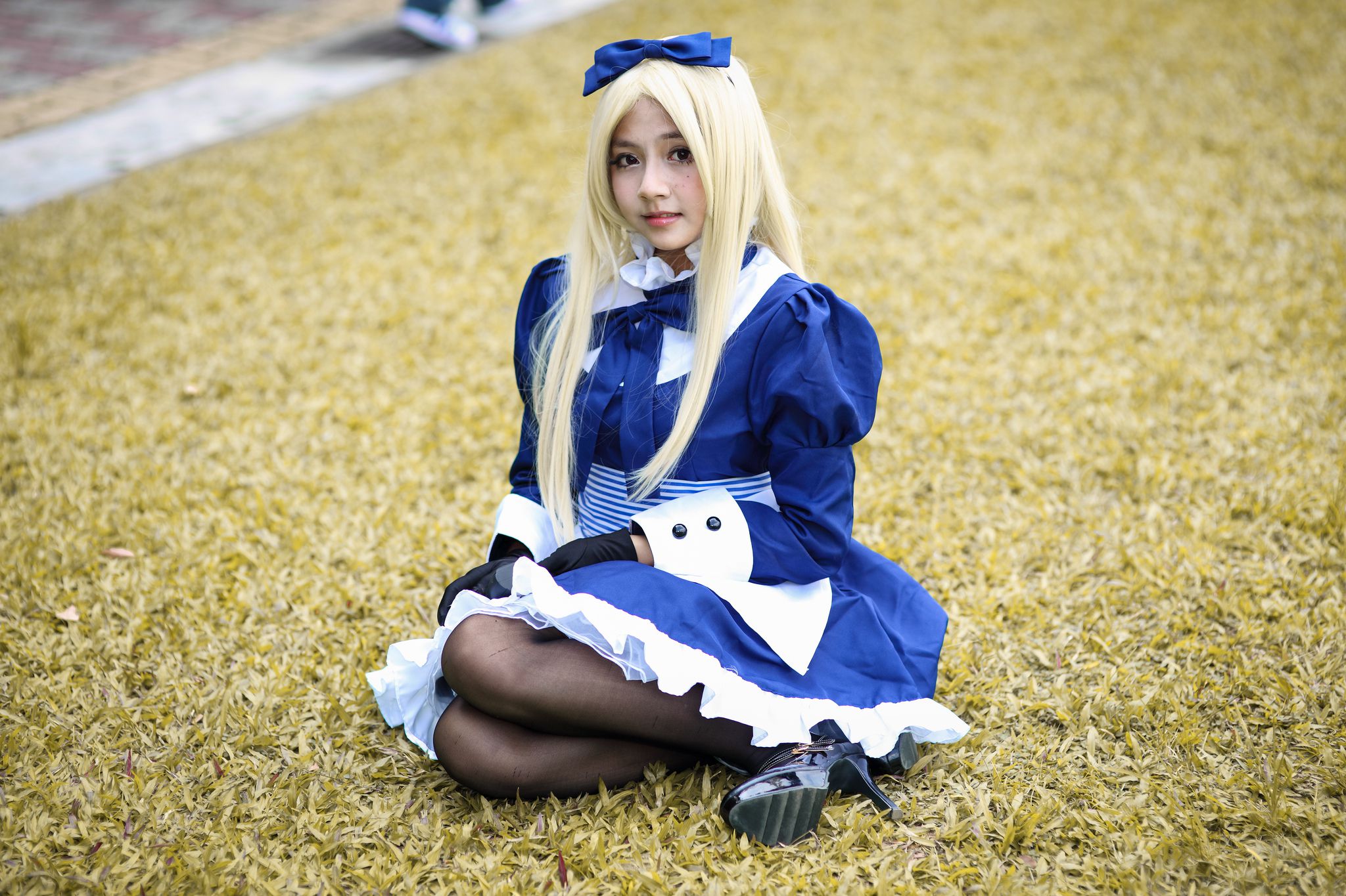 外拍台湾超萌COS女仆黑丝妹子-图5