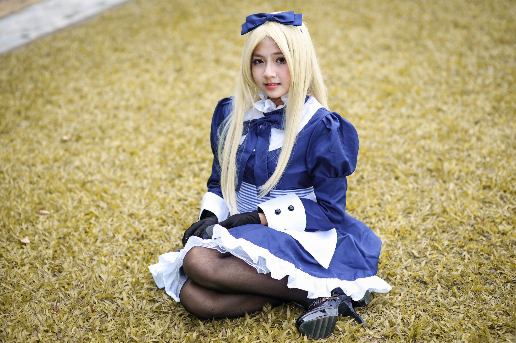 外拍台湾超萌COS女仆黑丝妹子-图7