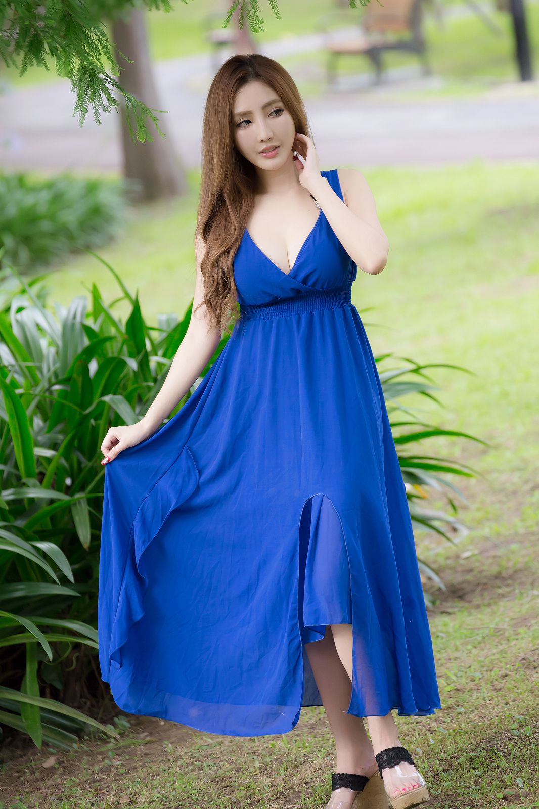 台湾赵芸Syuan《极品蓝色长裙女神》-图35