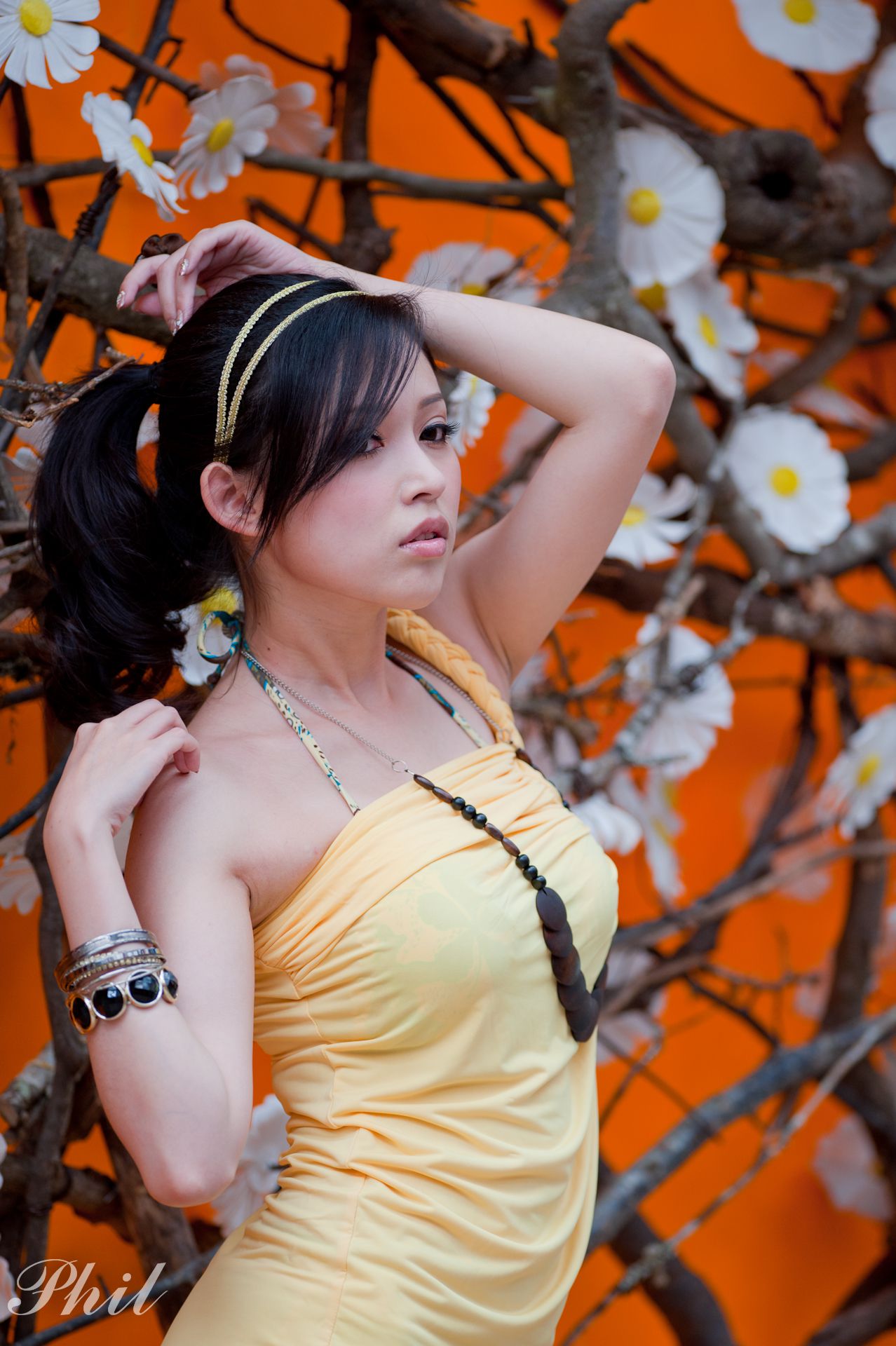 腿模Avy杜可薇《黄色吊带超短裙外拍》-图16