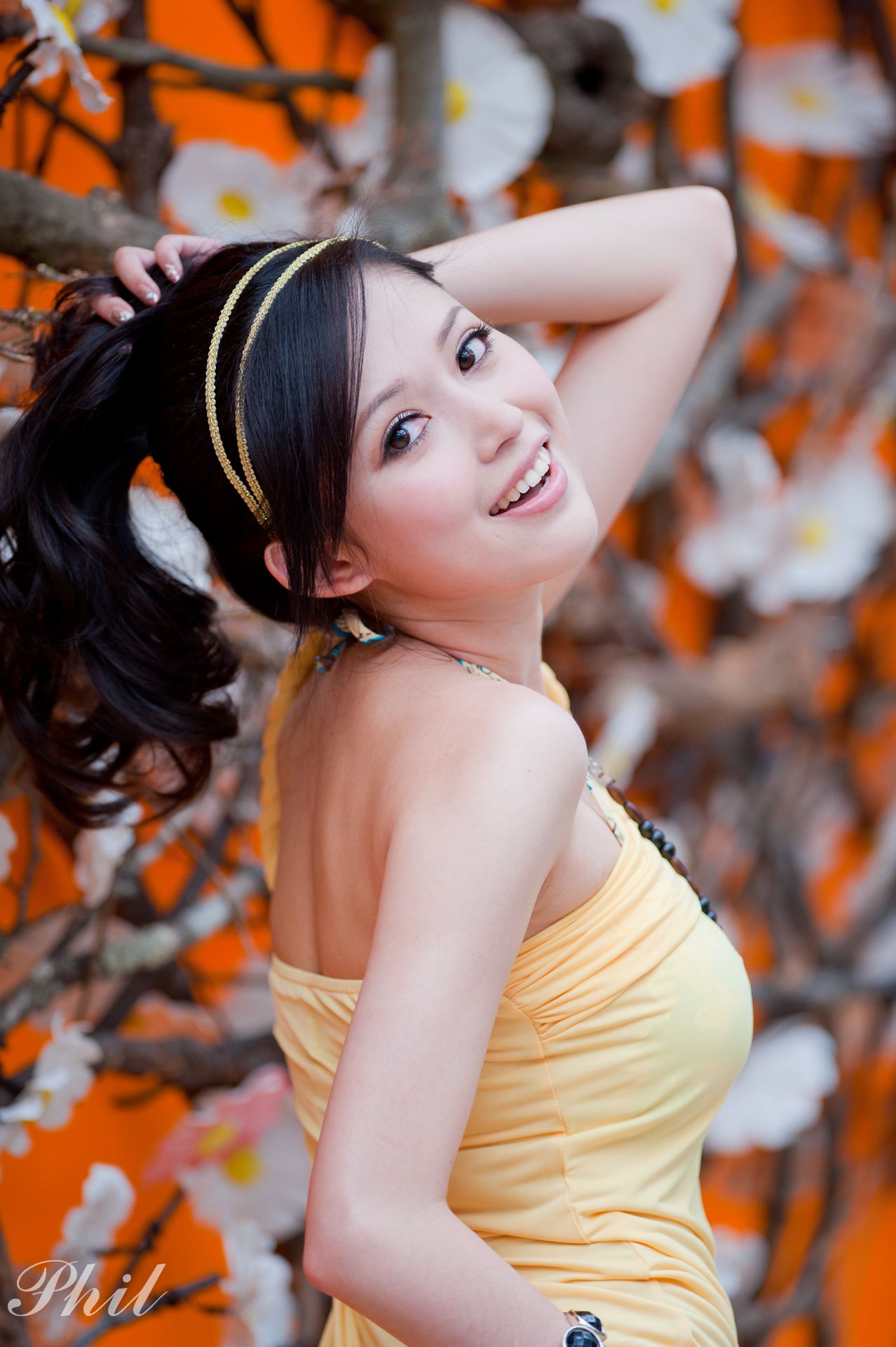 腿模Avy杜可薇《黄色吊带超短裙外拍》-图18