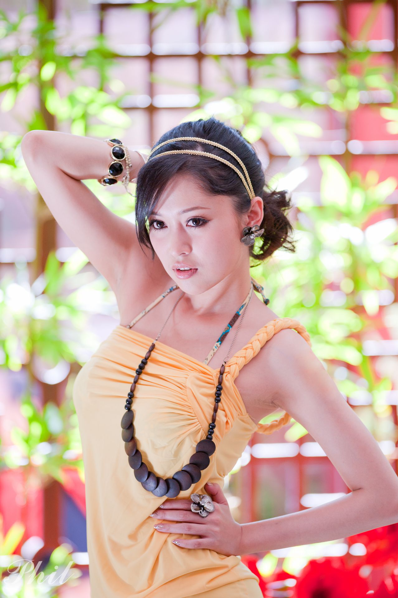 腿模Avy杜可薇《黄色吊带超短裙外拍》-图34