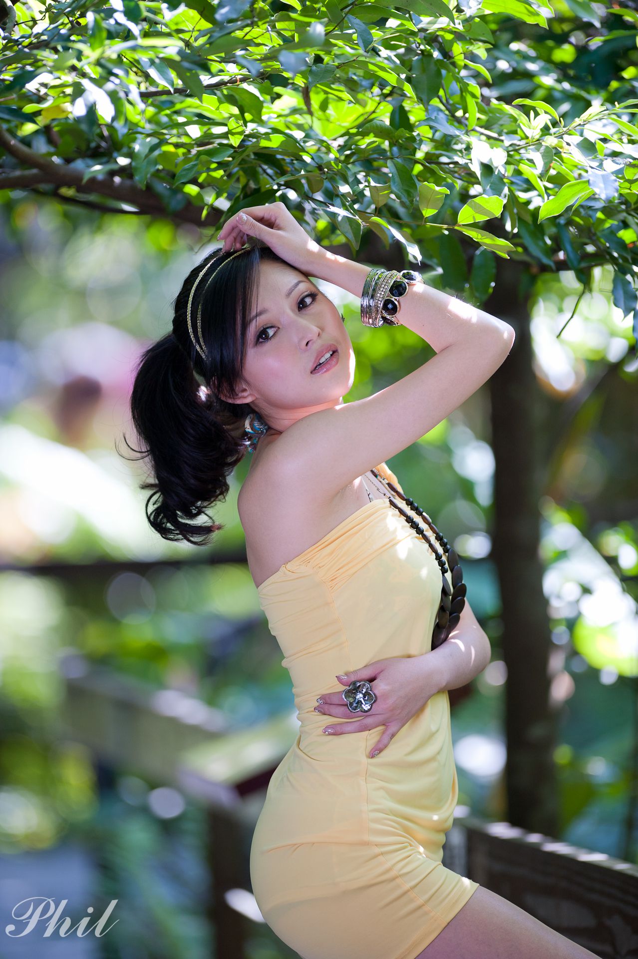 腿模Avy杜可薇《黄色吊带超短裙外拍》-图37