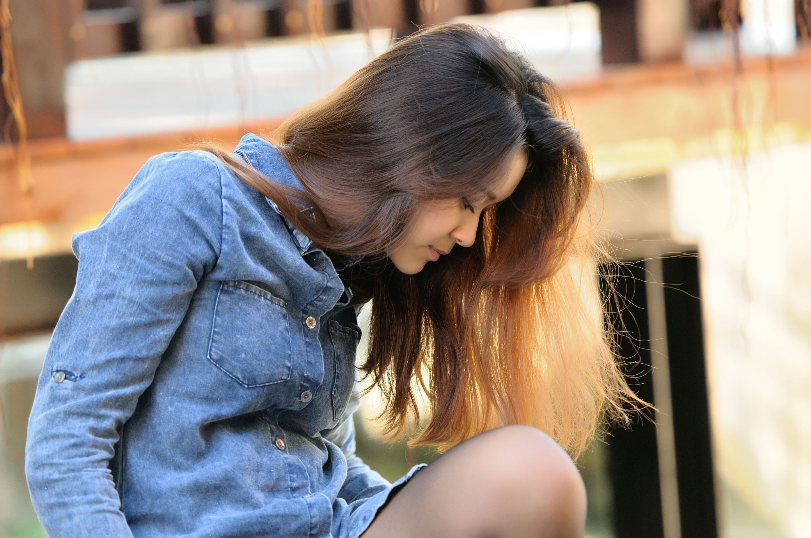 台湾少女Emily《小清新黑丝牛仔妹子》外拍-图11