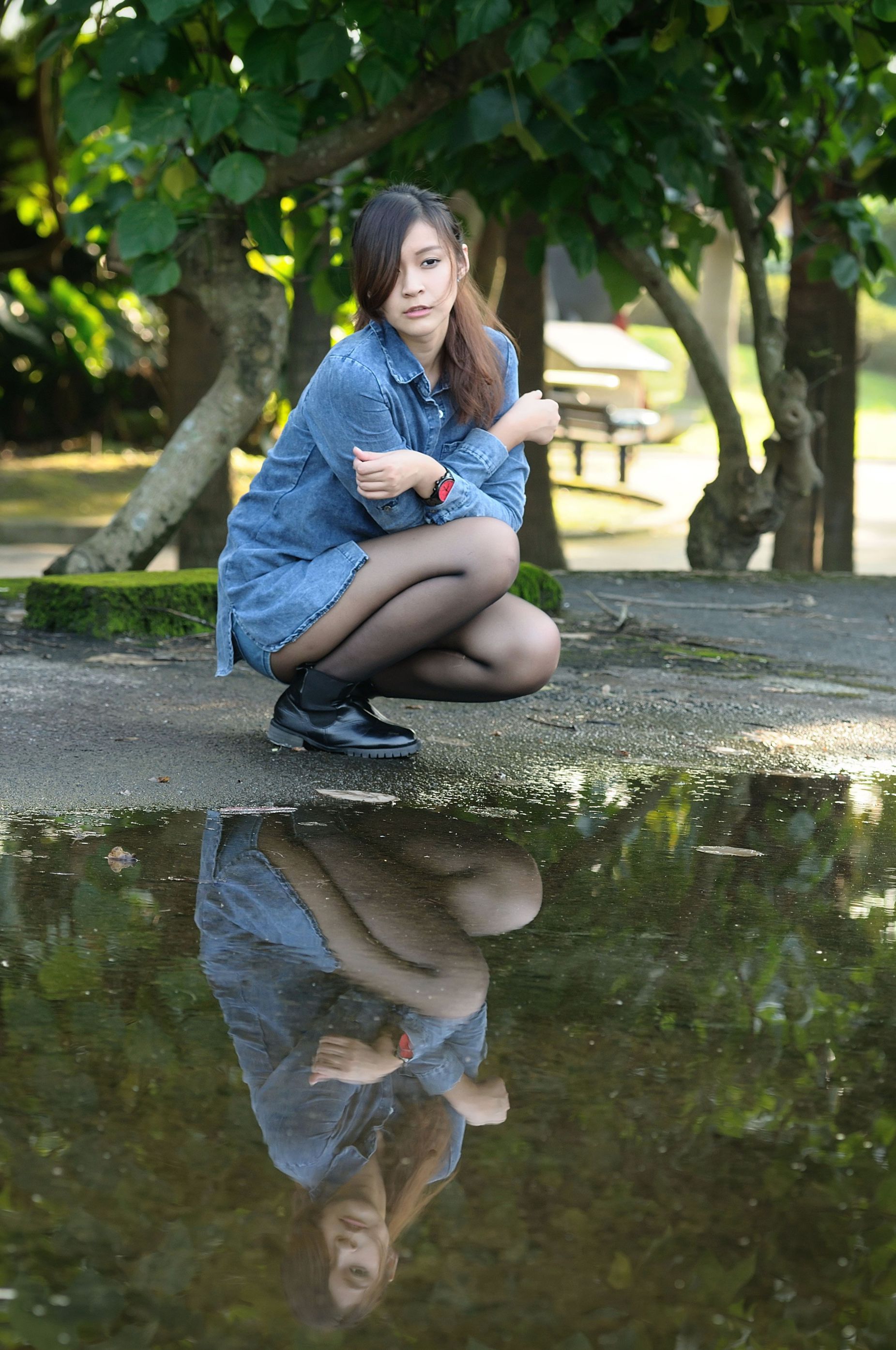 台湾少女Emily《小清新黑丝牛仔妹子》外拍-图4