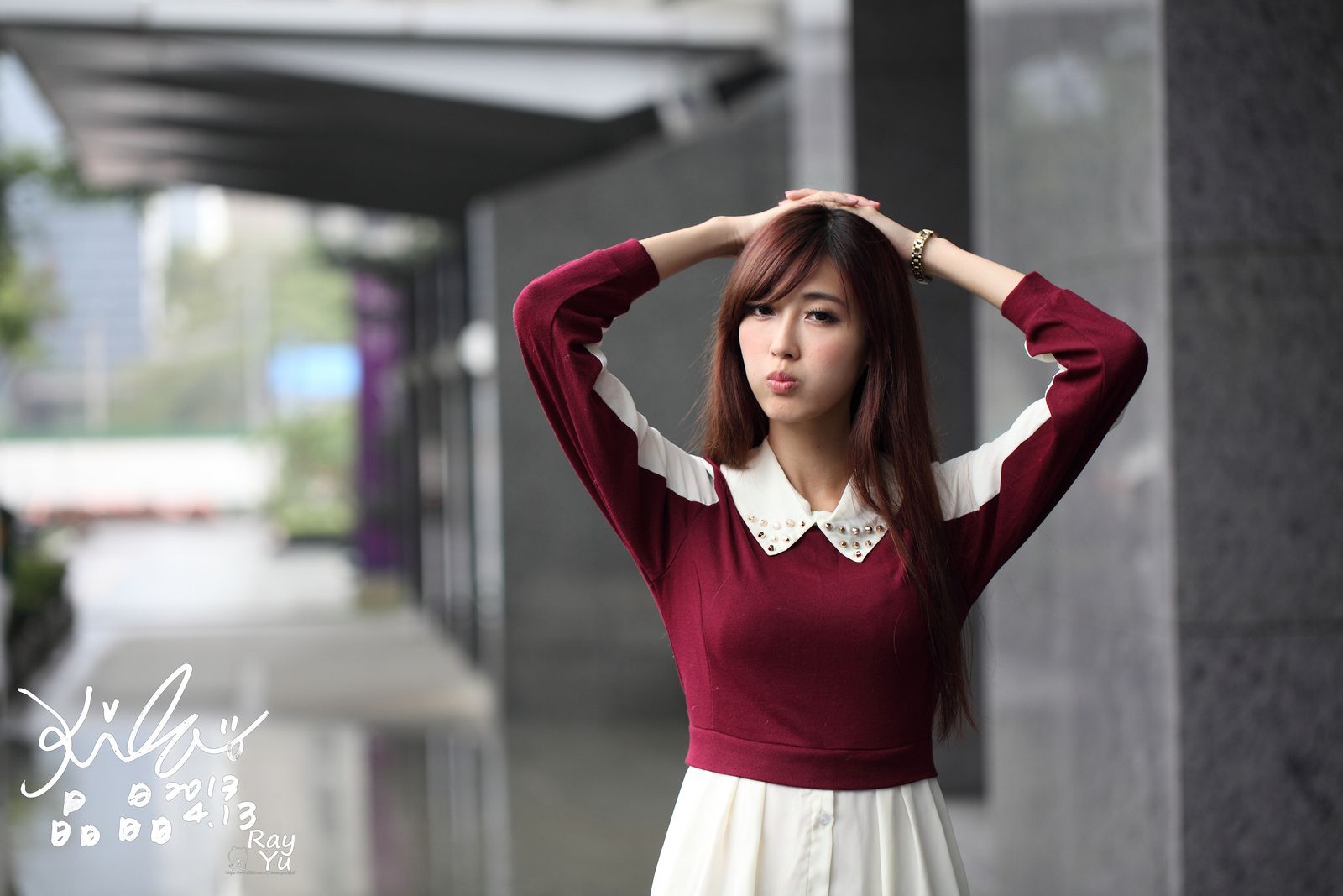 Kila晶晶/廖挺伶《2套黑丝街拍图片》-图21