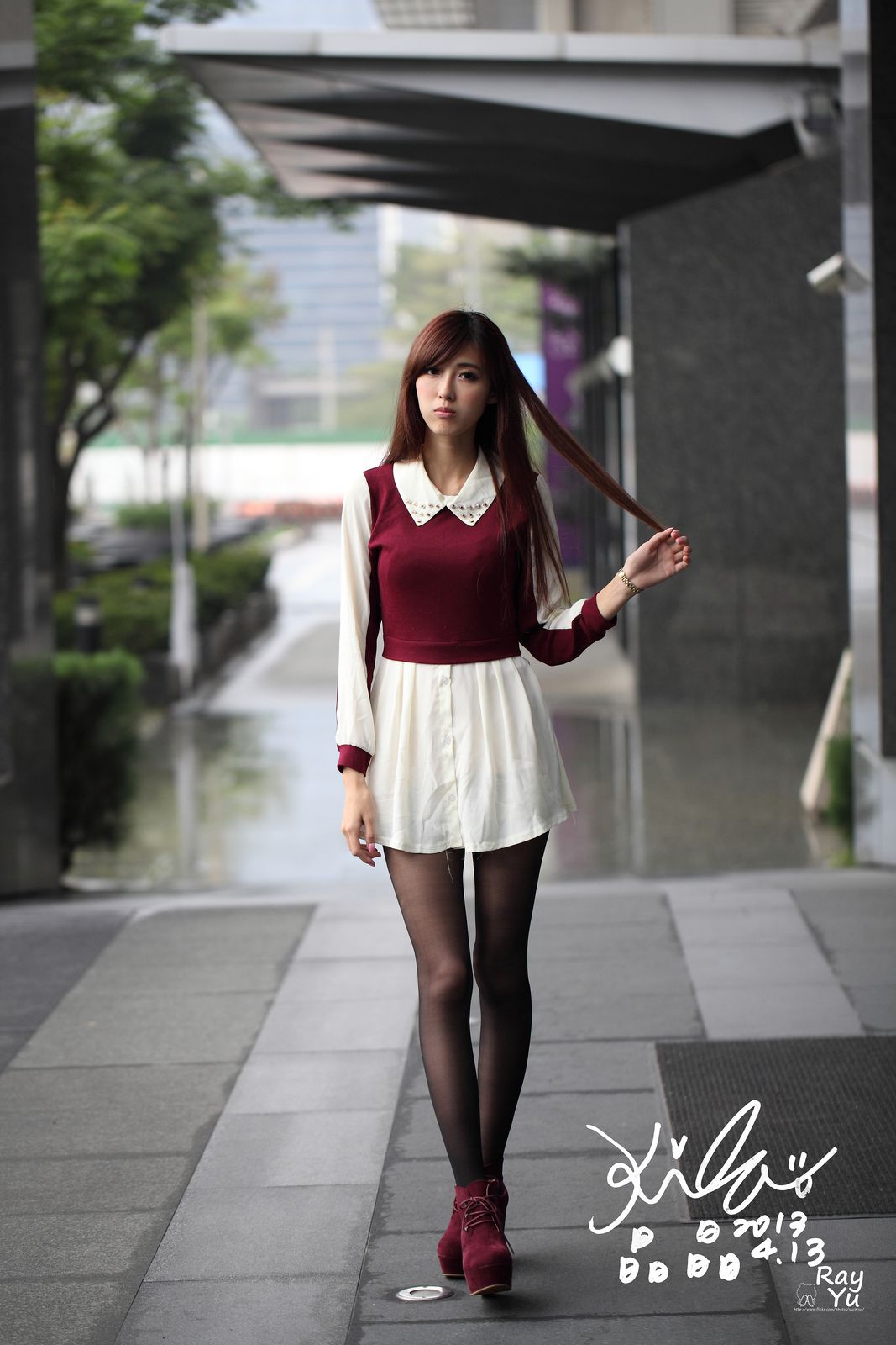Kila晶晶/廖挺伶《2套黑丝街拍图片》-图23