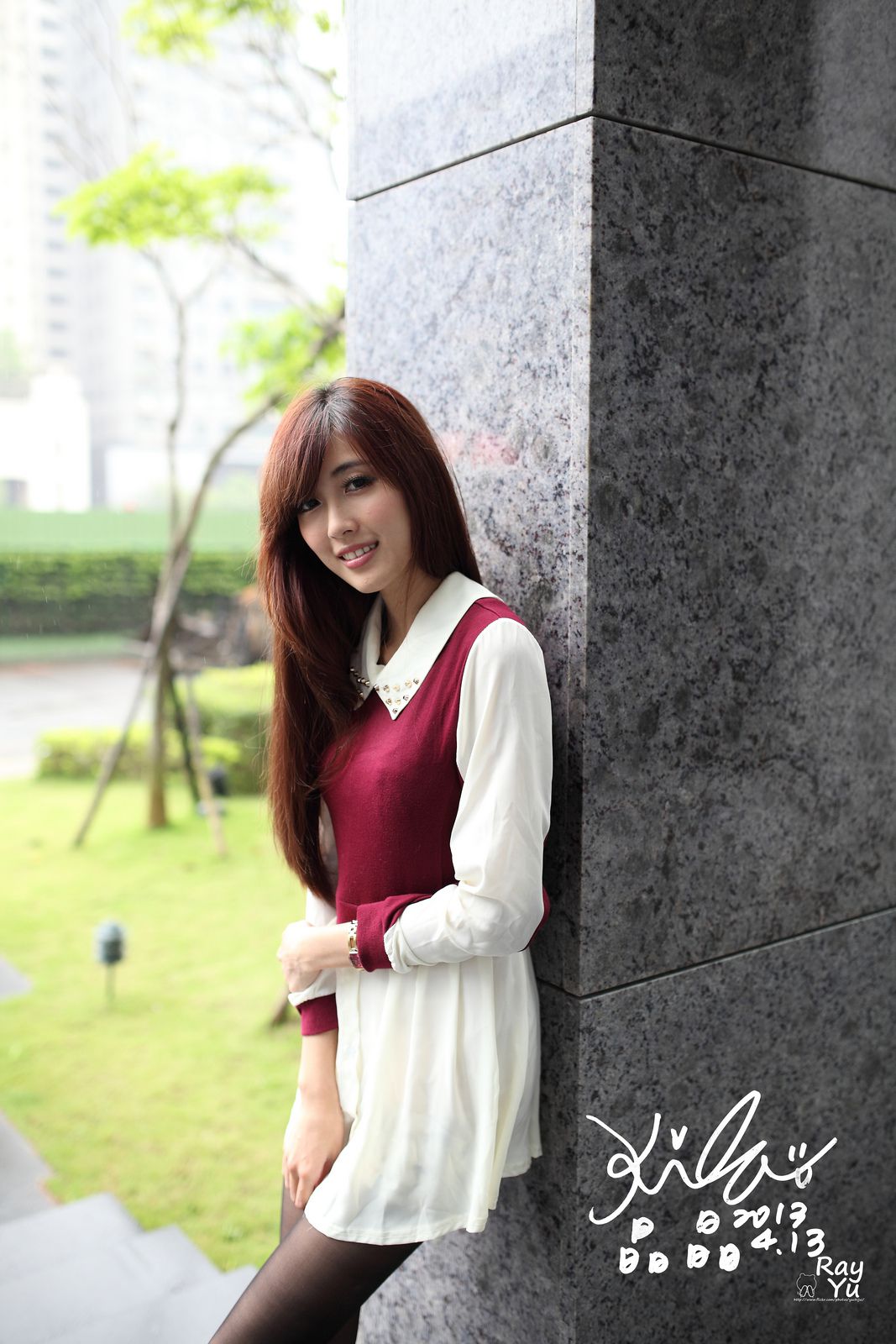 Kila晶晶/廖挺伶《2套黑丝街拍图片》-图2