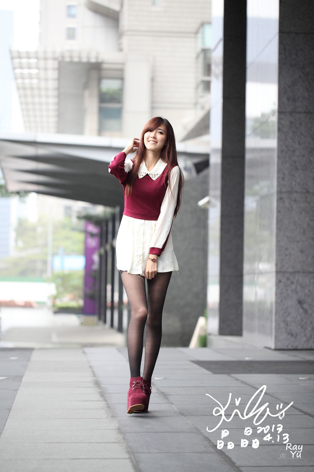 Kila晶晶/廖挺伶《2套黑丝街拍图片》-图30
